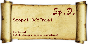Szopri Dániel névjegykártya